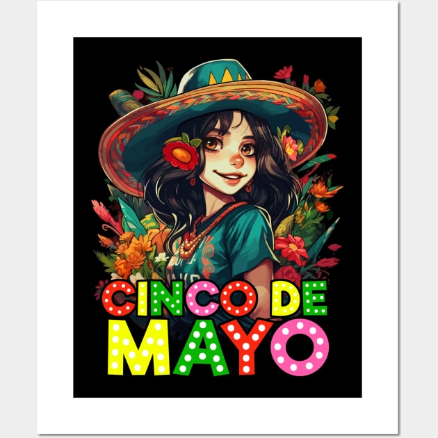 Cinco de Mayo Mexican Anime Girls Wall Art by Ramadangonim